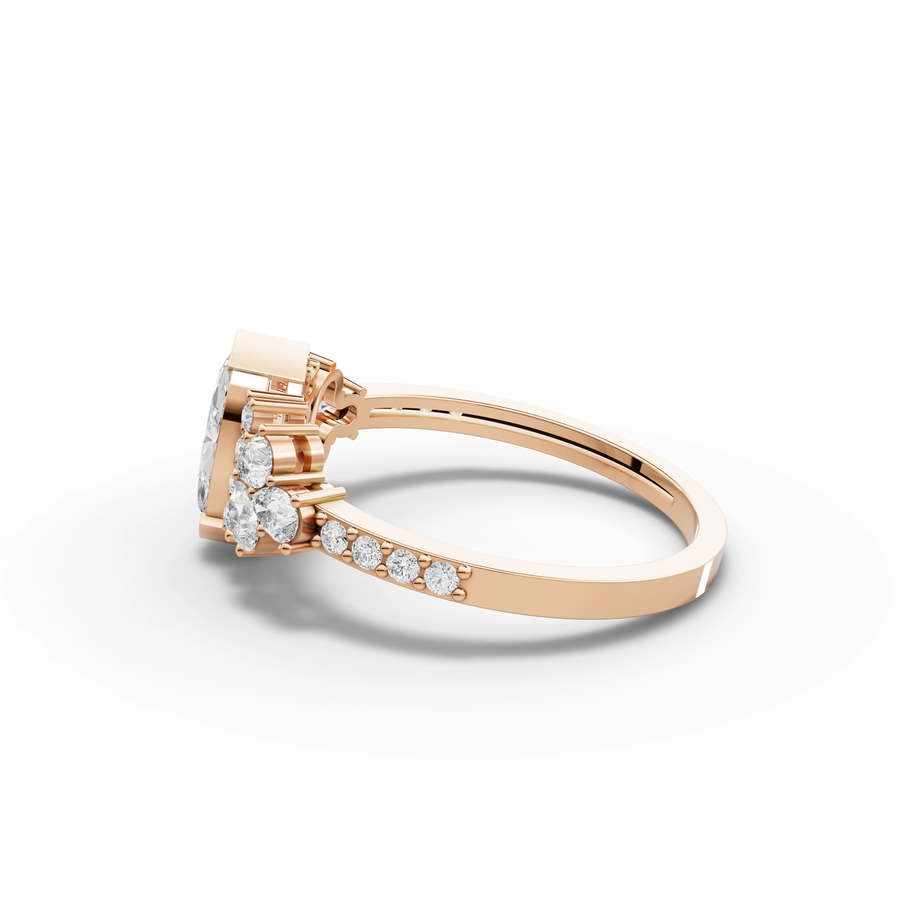 0.96 Ct Marquise With Side Diamond Ring