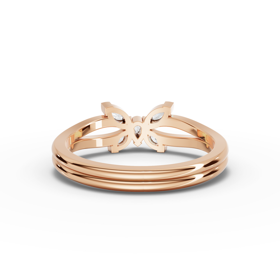 0.24 Ct Marquise Butterfly Diamond Ring