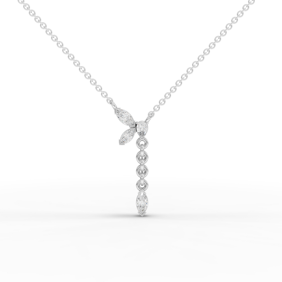 0.20 ct marquise lab diamond Y necklace with elegant drop pendant silhouette
