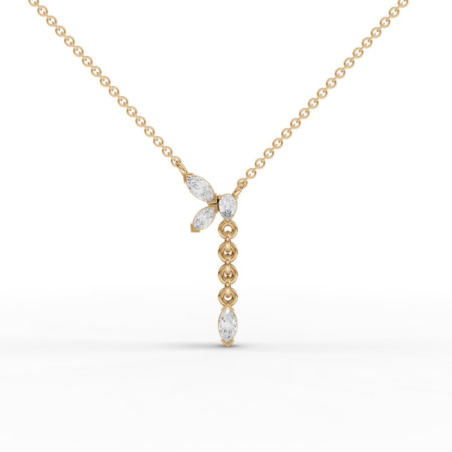 0.20 Ct Marquise Butterfly Drop Necklace