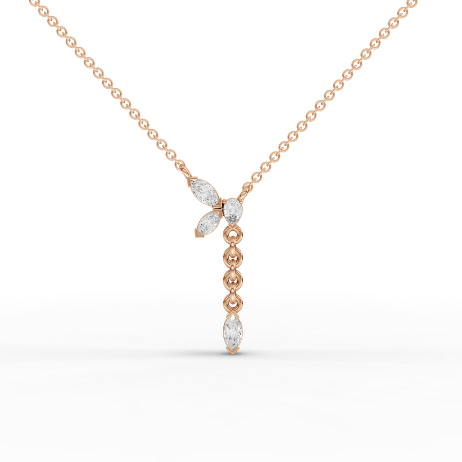 0.20 Ct Marquise Butterfly Drop Necklace