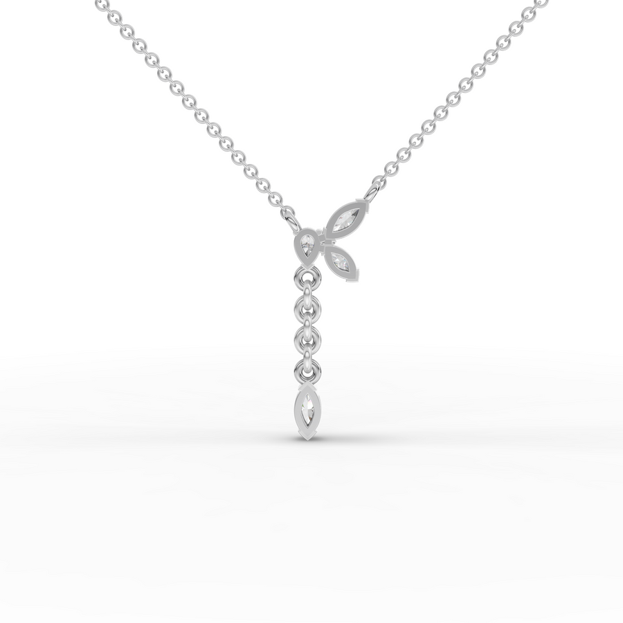 0.20 Ct Marquise Butterfly Drop Necklace