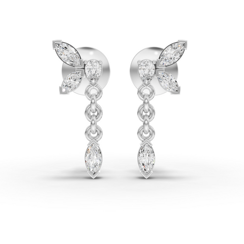 0.85 Ct Marquise Butterfly Lab Diamond Jewelry Set