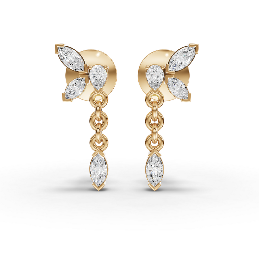 0.41 Ct Marquise Butterfly Diamond Drops