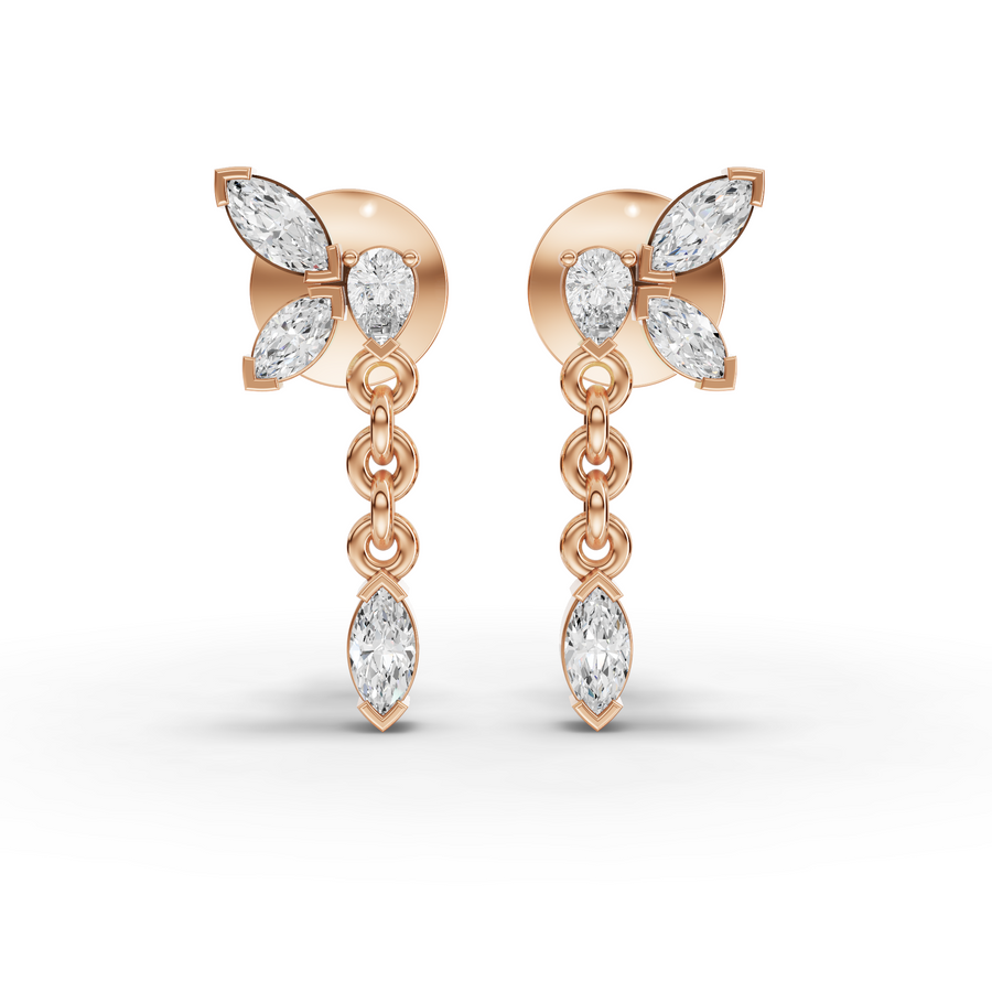 0.41 Ct Marquise Butterfly Diamond Drops
