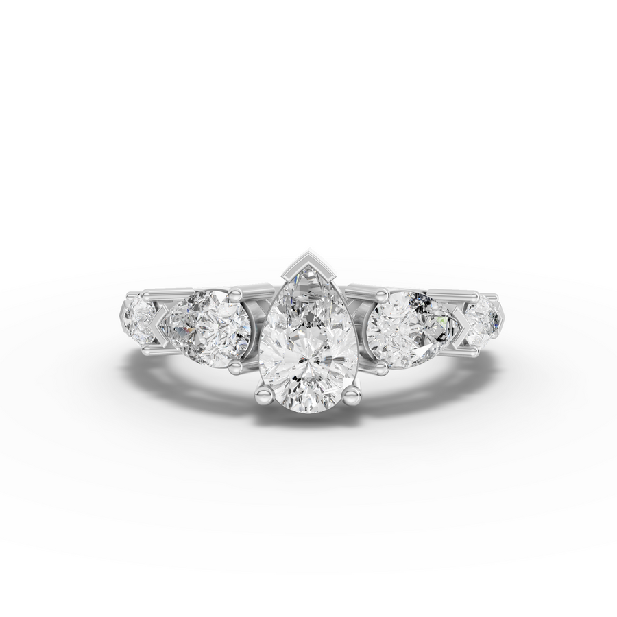 1.89 ct pear solitaire lab diamond ring with 0.75 ct center stone and accent diamonds