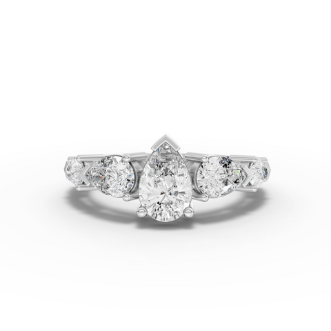 Modern Pear Shaped Lab Grown Diamond Ring