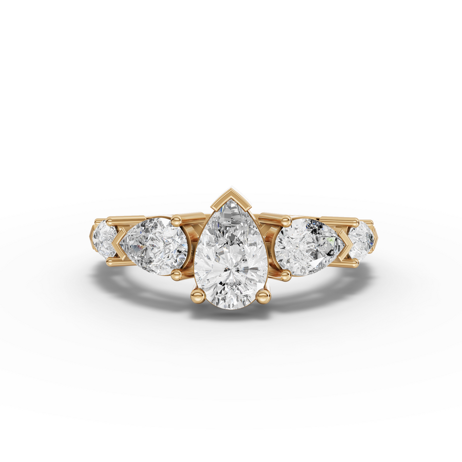 1.89 Ct Pear Solitaire With Side Stone Ring