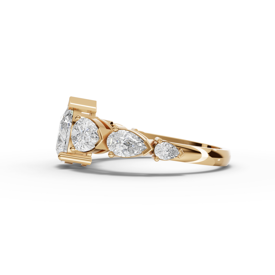 1.89 Ct Pear Solitaire With Side Stone Ring