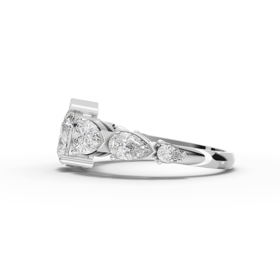 1.89 Ct Pear Solitaire With Side Stone Ring