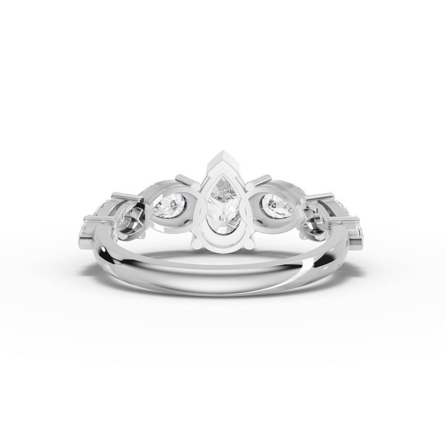 1.89 Ct Pear Solitaire With Side Stone Ring