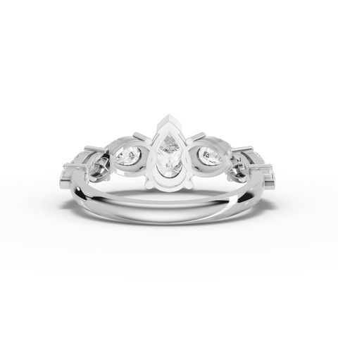 Modern Pear Shaped Lab Grown Diamond Ring
