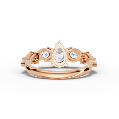 Modern Pear Shaped Lab Grown Diamond Ring