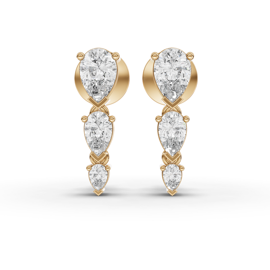 4.27 Ct Pear Statement Lab Diamond Set