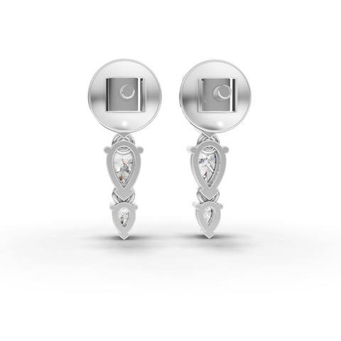 Modern Vertical Pear Lab Grown Diamond Drop Earrings