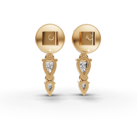 Modern Vertical Pear Lab Grown Diamond Drop Earrings