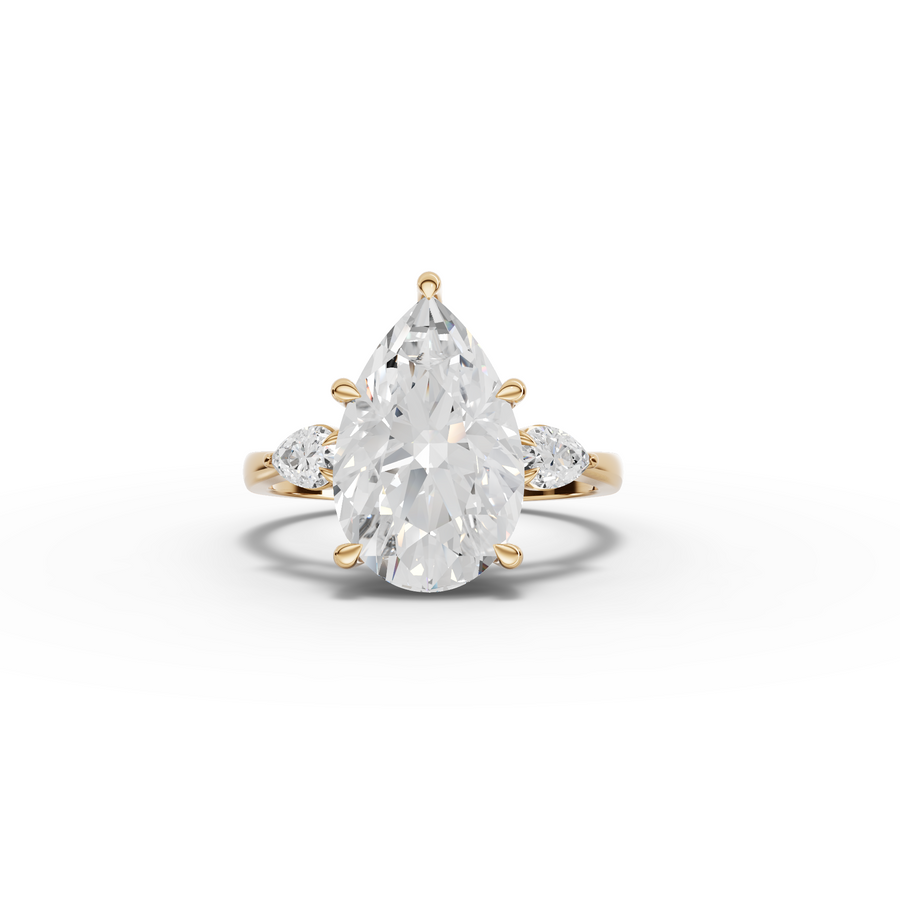 4.33 CT Pear Three-Stone Lab Diamond Ring