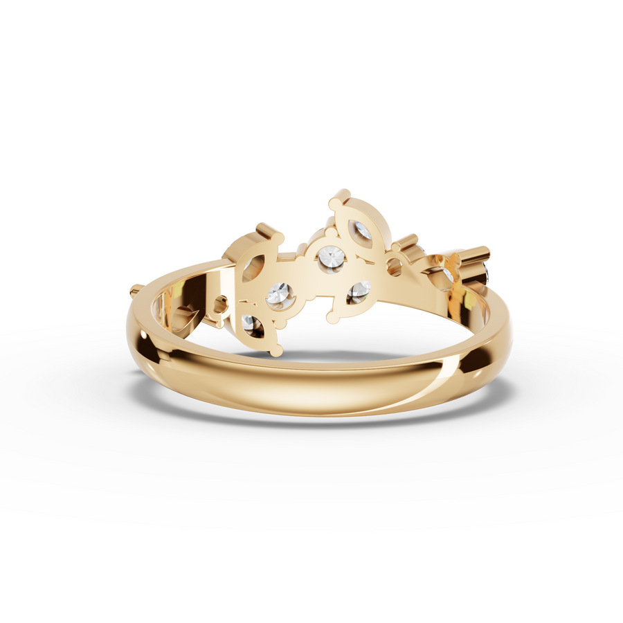 0.66 Ct Marquise & Round Cluster Lab Diamond Ring