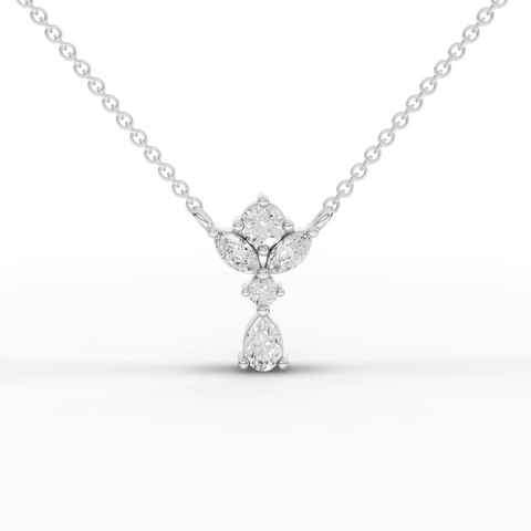 1.65 Ct Marquise & Pear Floral Lab Diamond Jewelry Set