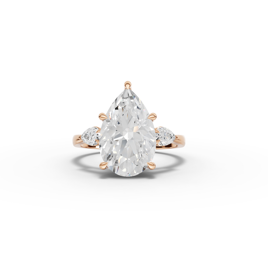 4.33 CT Pear Three-Stone Lab Diamond Ring