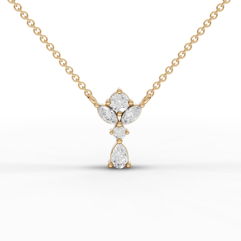 1.65 Ct Marquise & Pear Floral Lab Diamond Jewelry Set