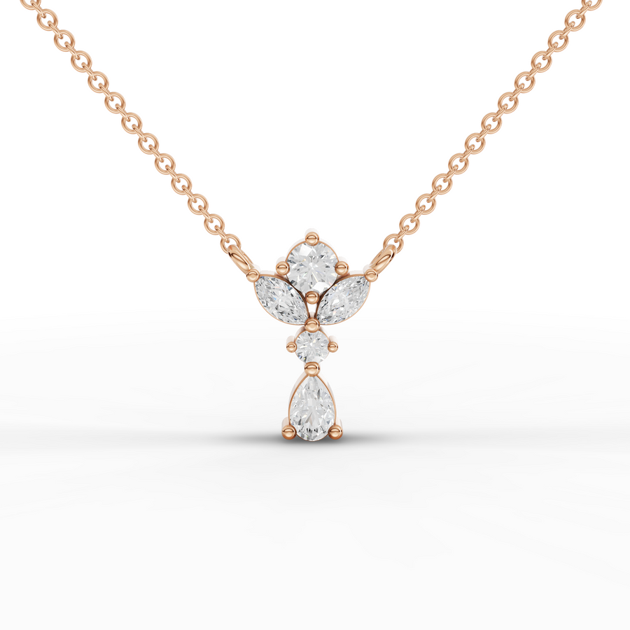 0.33 Ct Pear Cluster lab Diamond Pendant