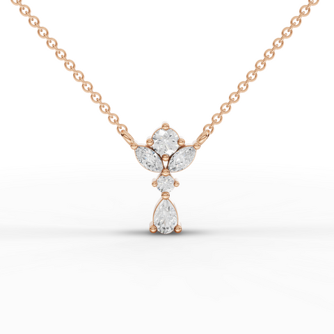 1.65 Ct Marquise & Pear Floral Lab Diamond Jewelry Set