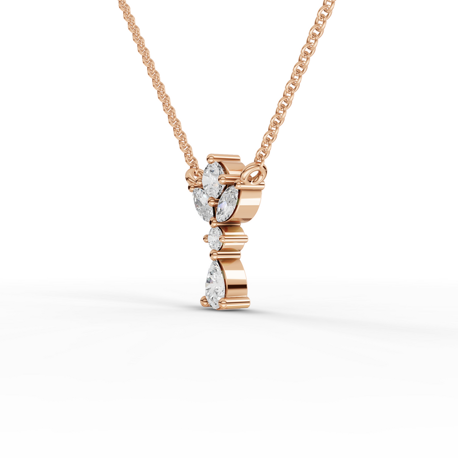 0.33 Ct Pear Cluster lab Diamond Pendant