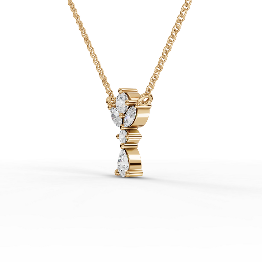 0.33 Ct Pear Cluster lab Diamond Pendant