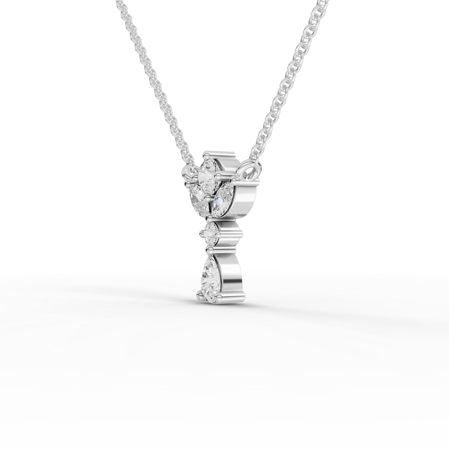 0.33 Ct Pear Cluster lab Diamond Pendant