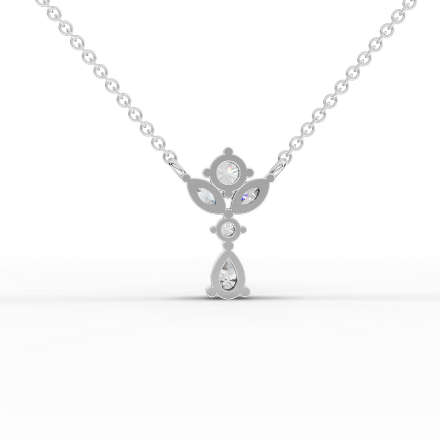 0.33 Ct Pear Cluster lab Diamond Pendant
