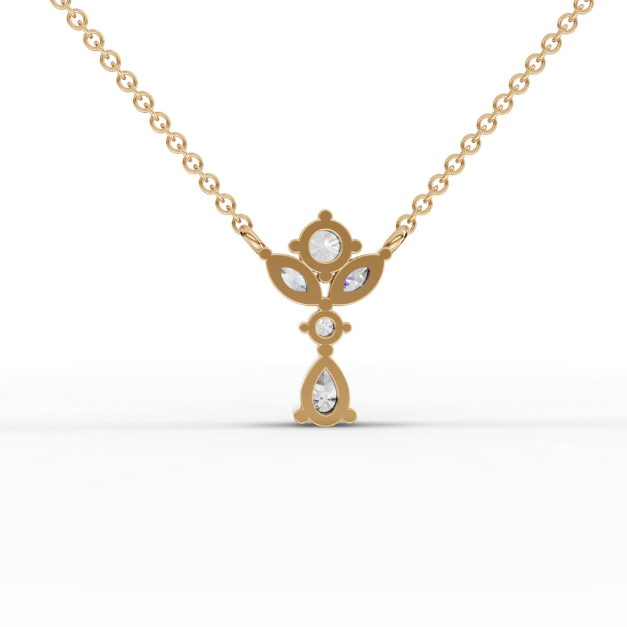 0.33 Ct Pear Cluster lab Diamond Pendant