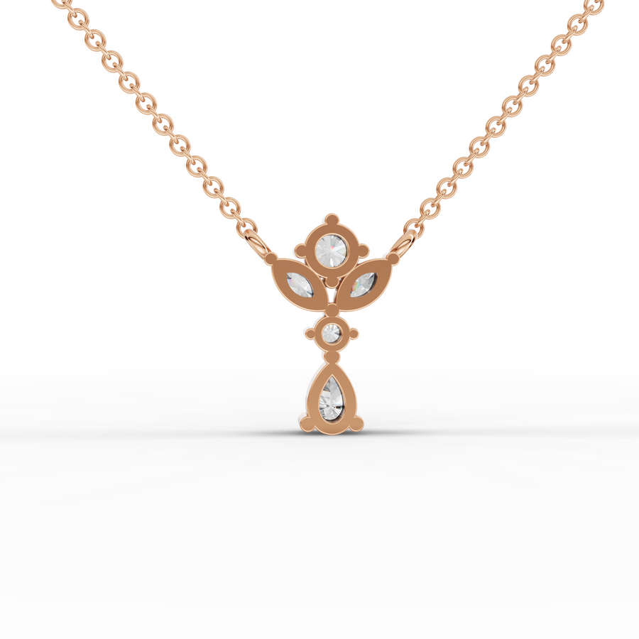 0.33 Ct Pear Cluster lab Diamond Pendant