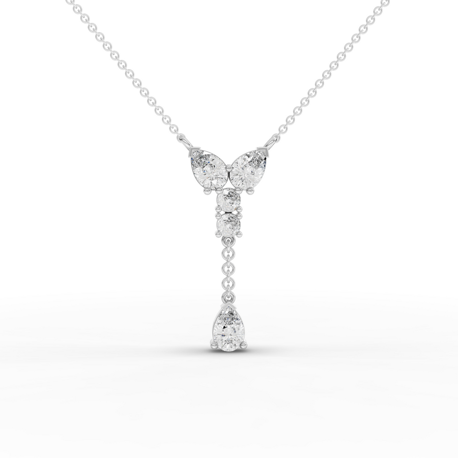4.92 Ct Pear & Round Statement Lab Diamond Set