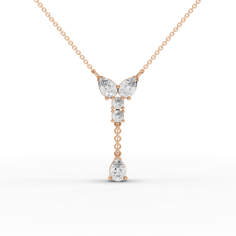 4.92 Ct Pear & Round Statement Lab Diamond Set