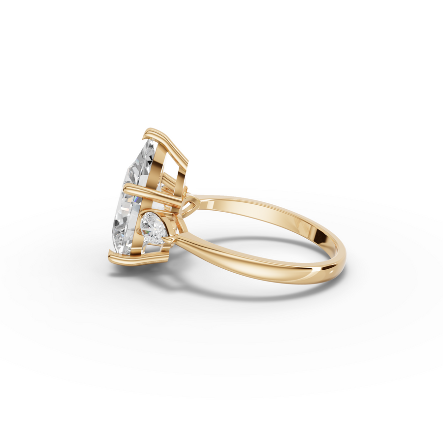 4.33 CT Pear Three-Stone Lab Diamond Ring