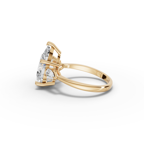 4.33 CT Pear Three-Stone Lab Diamond Ring