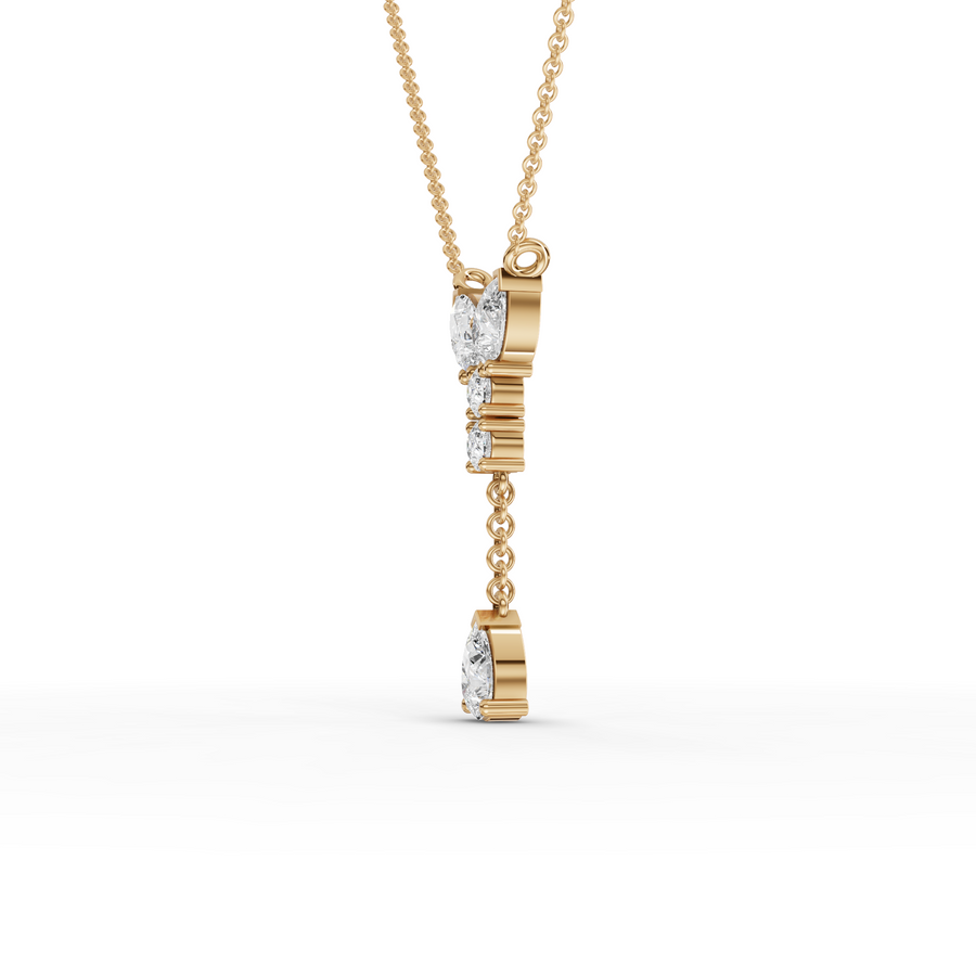1.26 Ct Pear & Round Statement Necklace