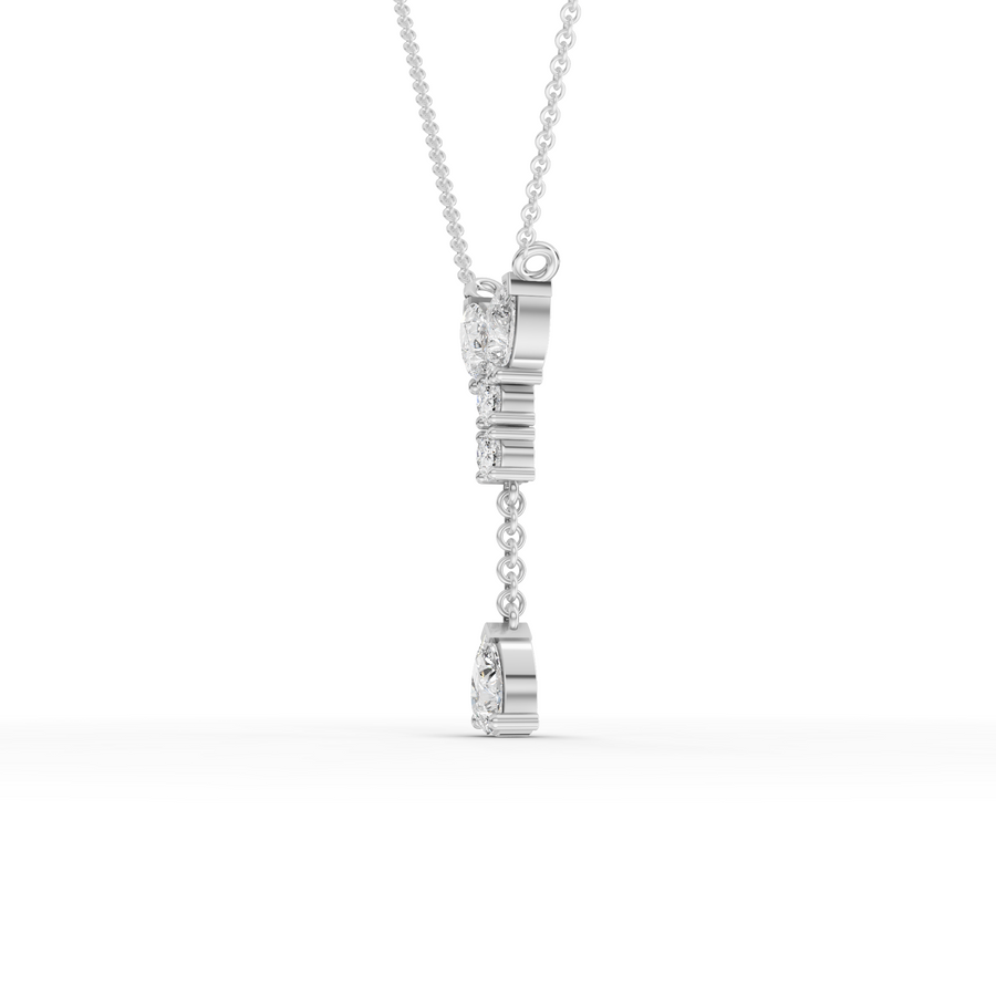 1.26 Ct Pear & Round Statement Necklace