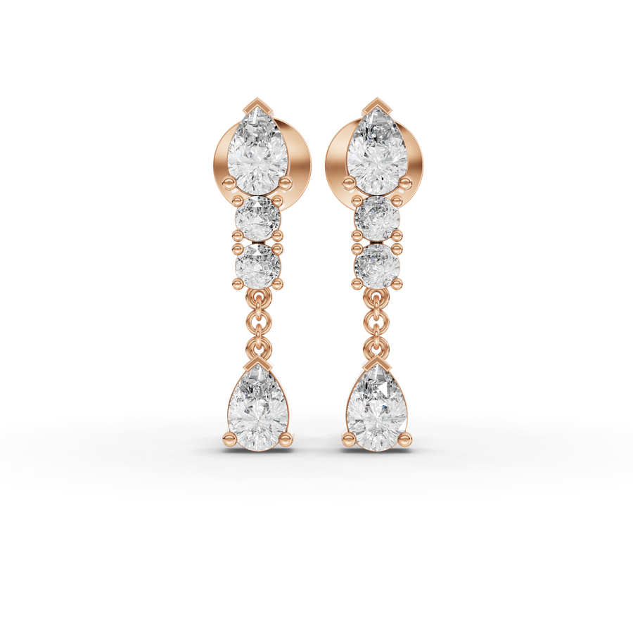 4.92 Ct Pear & Round Statement Lab Diamond Set
