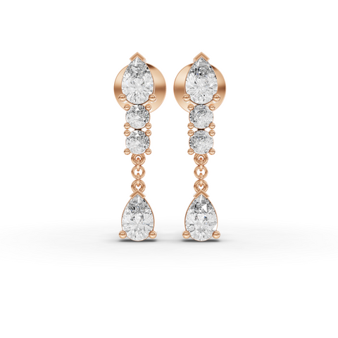 4.92 Ct Pear & Round Statement Lab Diamond Jewelry Set