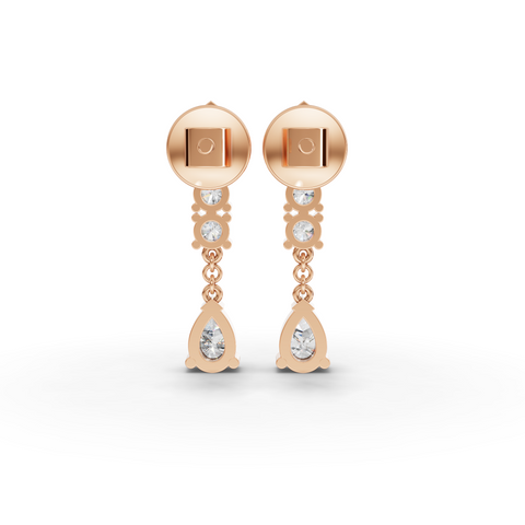4.92 Ct Pear & Round Statement Lab Diamond Jewelry Set