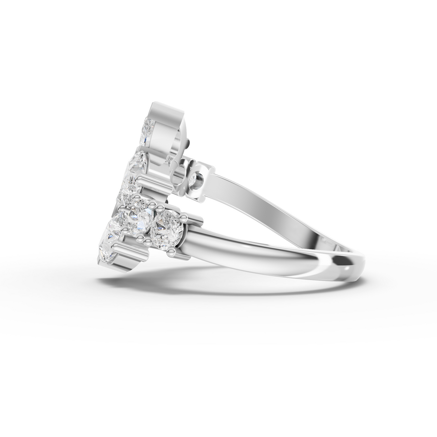 1.83 Ct Pear & Round Statement Lab Diamond Ring