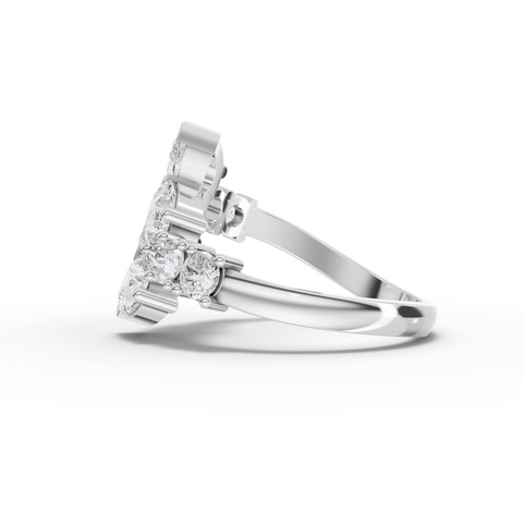 1.83 Ct Pear & Round Statement Lab Diamond Ring