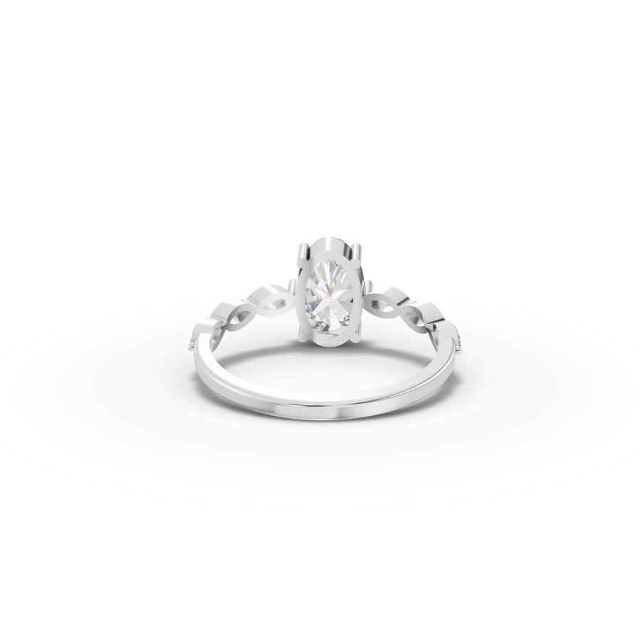 1.31 Ct Oval Solitaire With Side Diamond Ring