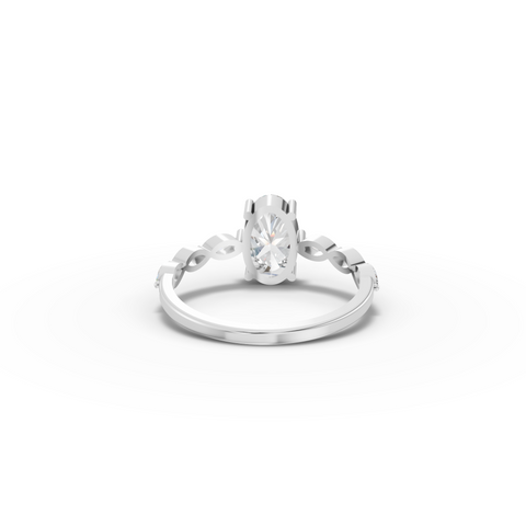 1.31 Ct Oval Solitaire With Side Diamond Ring