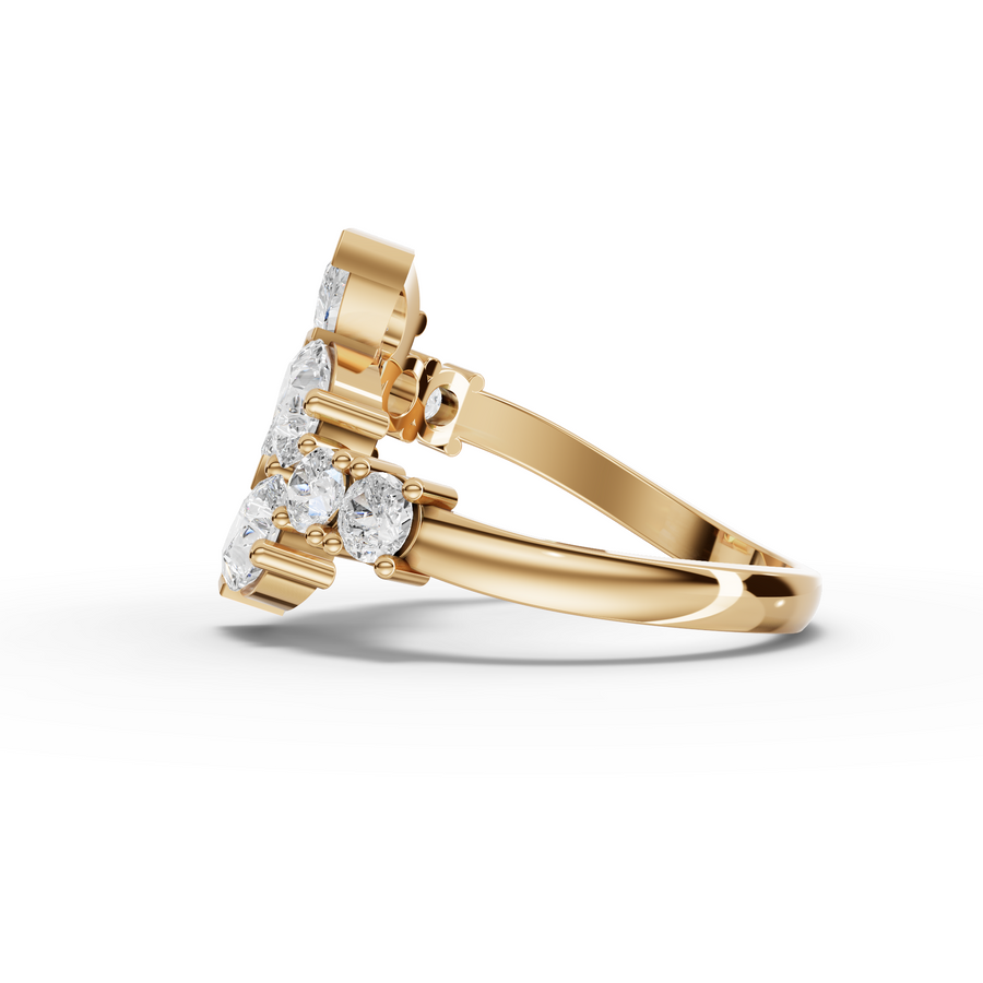 1.83 Ct Pear & Round Statement Lab Diamond Ring
