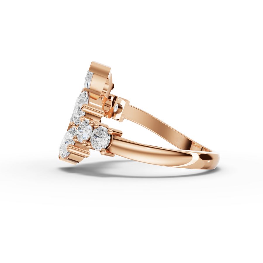 1.83 Ct Pear & Round Statement Lab Diamond Ring