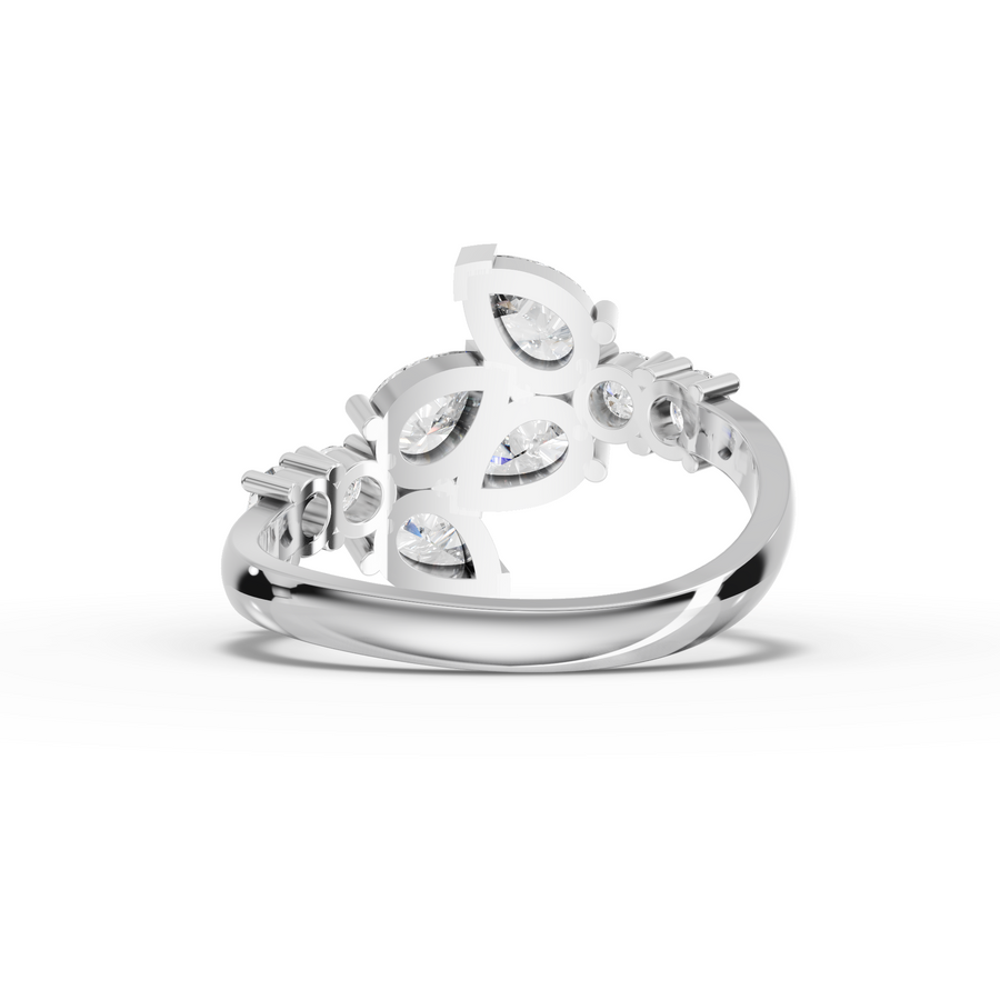 4.92 Ct Pear & Round Statement Lab Diamond Set