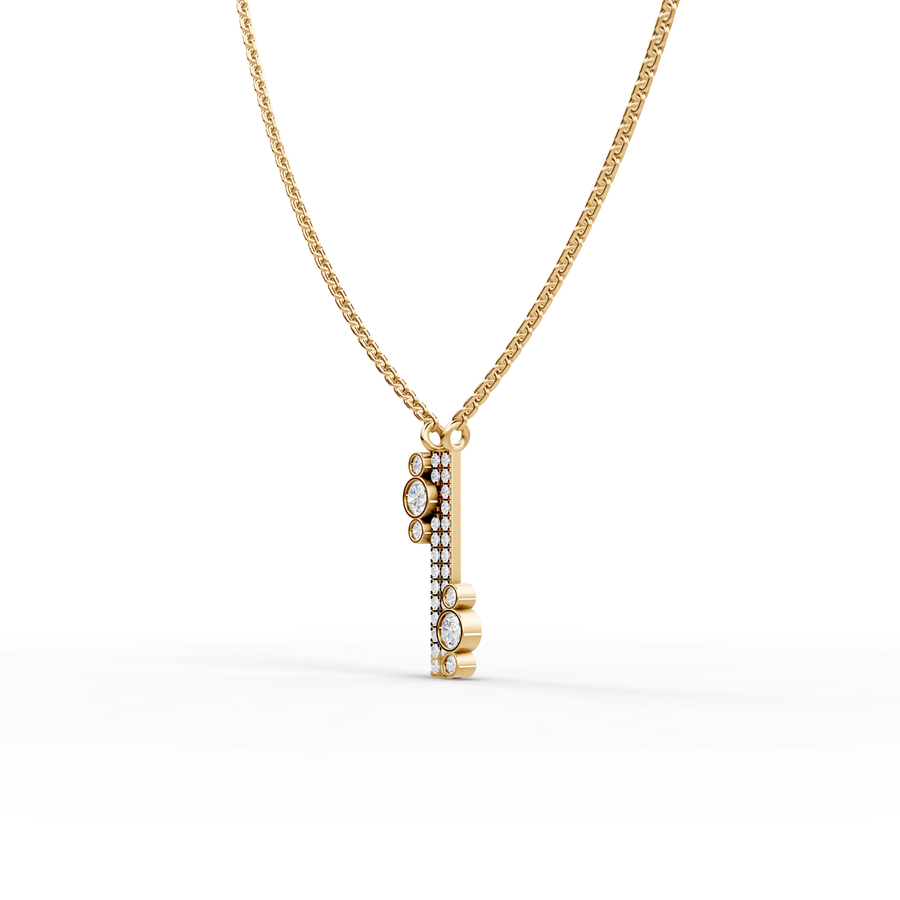 0.52 Ct Round Bezel Pavé Necklace